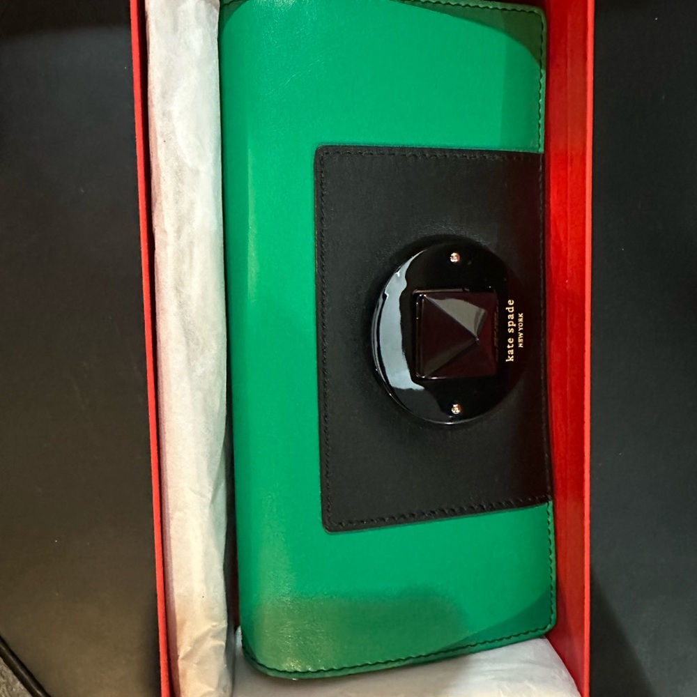 Kate Spade Green and Black Handbag NEW never used